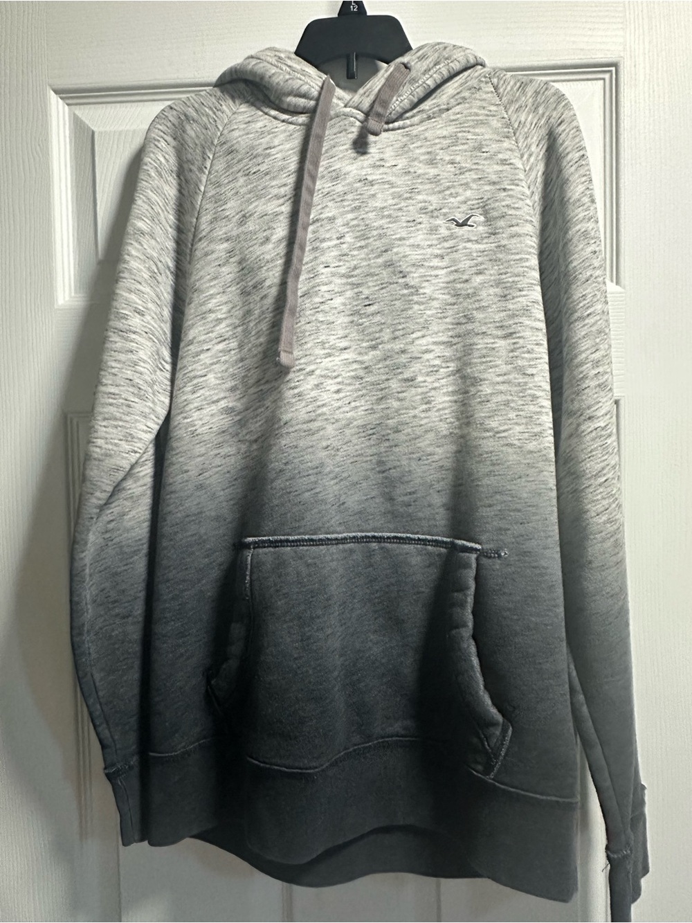Hollister Light Gray Fleece Pullover Hoodie